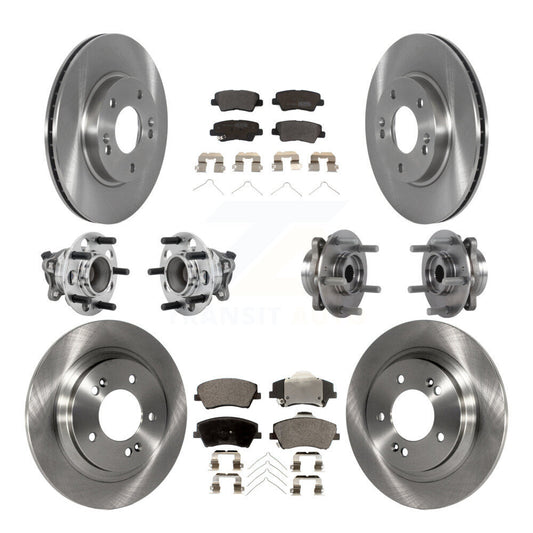 Hub Bearings Disc Brake Rotors And Pads Front Rear Kit (10Pc) For Hyundai Ioniq