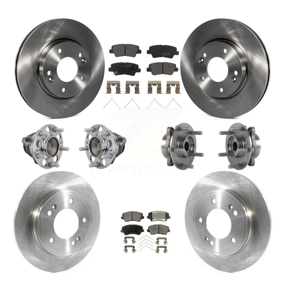 Hub Bearing Disc Brake Rotor And Pads Front Rear Kit (10Pc) For Hyundai Veloster