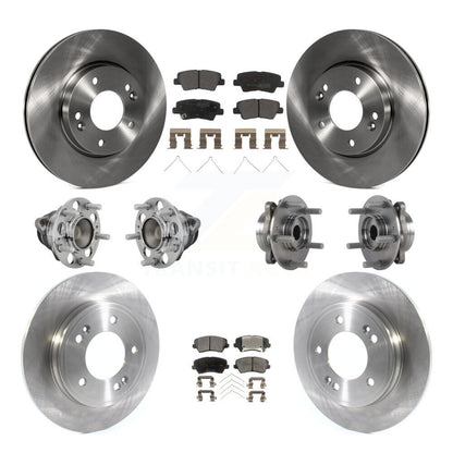 Hub Bearing Disc Brake Rotor And Pads Front Rear Kit (10Pc) For Hyundai Veloster
