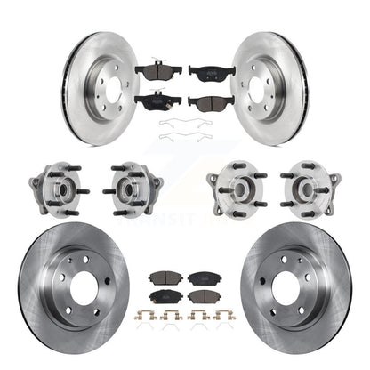 Hub Bearing Disc Brake Rotor Pad Front Rear Kit (10Pc) For 2021-2022 Mazda 3 AWD