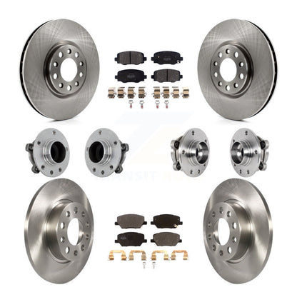 Hub Bearing Brake Rotor & Pads Front Rear Kit (10Pc) For Jeep Renegade Fiat 500X