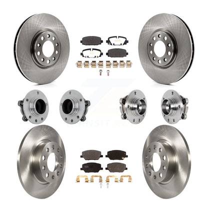 Hub Bearing Disc Brake Rotor And Pads Front Rear Kit (10Pc) For Jeep Compass FWD