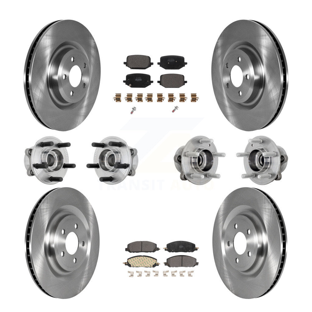Hub Bearing Disc Brake Rotor Pads Front Rear Kit (10Pc) For Lincoln Aviator Ford