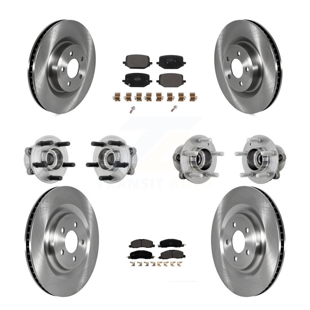Hub Bearing Brake Rotor Pads Front Rear Kit (10Pc) For 20-22 Lincoln Aviator AWD