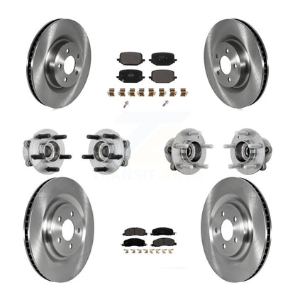 Hub Bearing Brake Rotor Pads Front Rear Kit (10Pc) For 20-22 Lincoln Aviator AWD