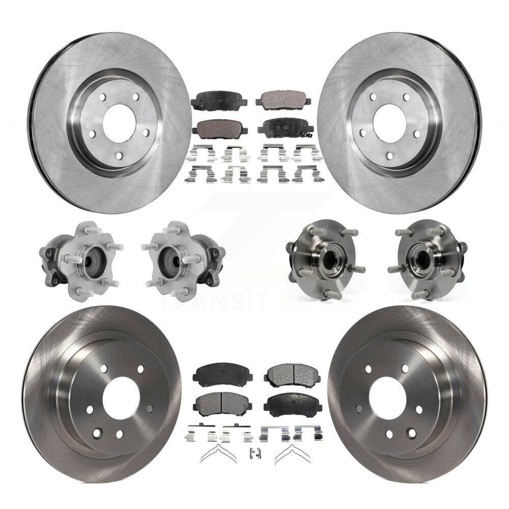 Hub Bearings Disc Brake Rotors And Pads Front Rear Kit (10Pc) For Nissan Juke
