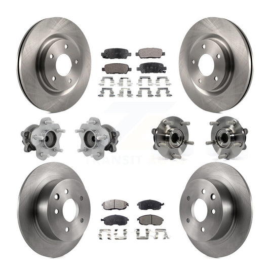 Hub Bearings Disc Brake Rotors And Pads Front Rear Kit (10Pc) For Nissan Juke