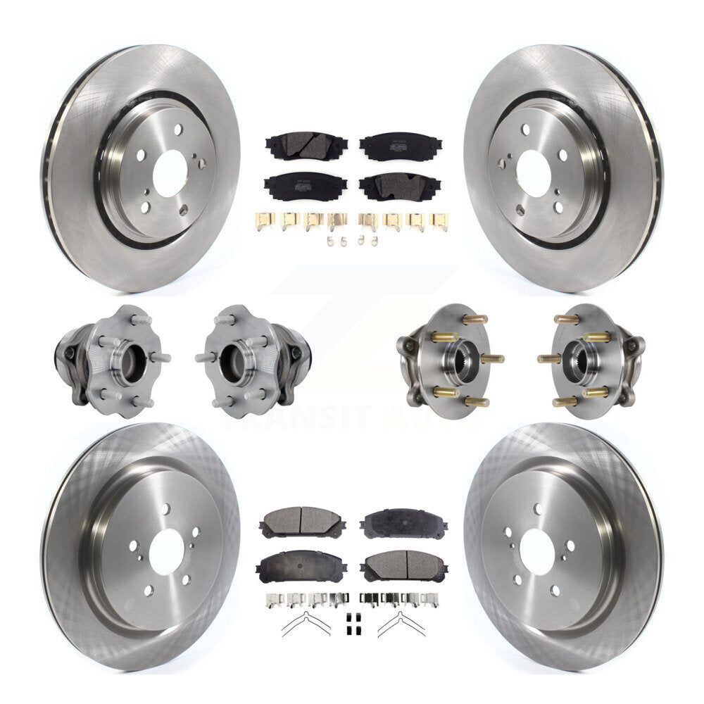Hub Bearing Brake Rotor Pads Front Rear Kit (10Pc) For Lexus RX350 RX350L RX450h