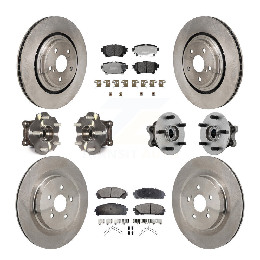 Hub Bearing Disc Brake Rotor Pad Front Rear Kit (10Pc) For Toyota Highlander AWD