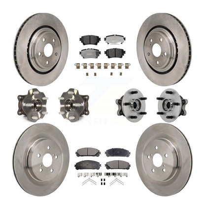 Hub Bearing Disc Brake Rotor Pad Front Rear Kit (10Pc) For Toyota Highlander AWD