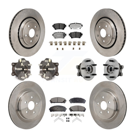 Hub Bearing Disc Brake Rotor Pad Front Rear Kit (10Pc) For Toyota Highlander AWD