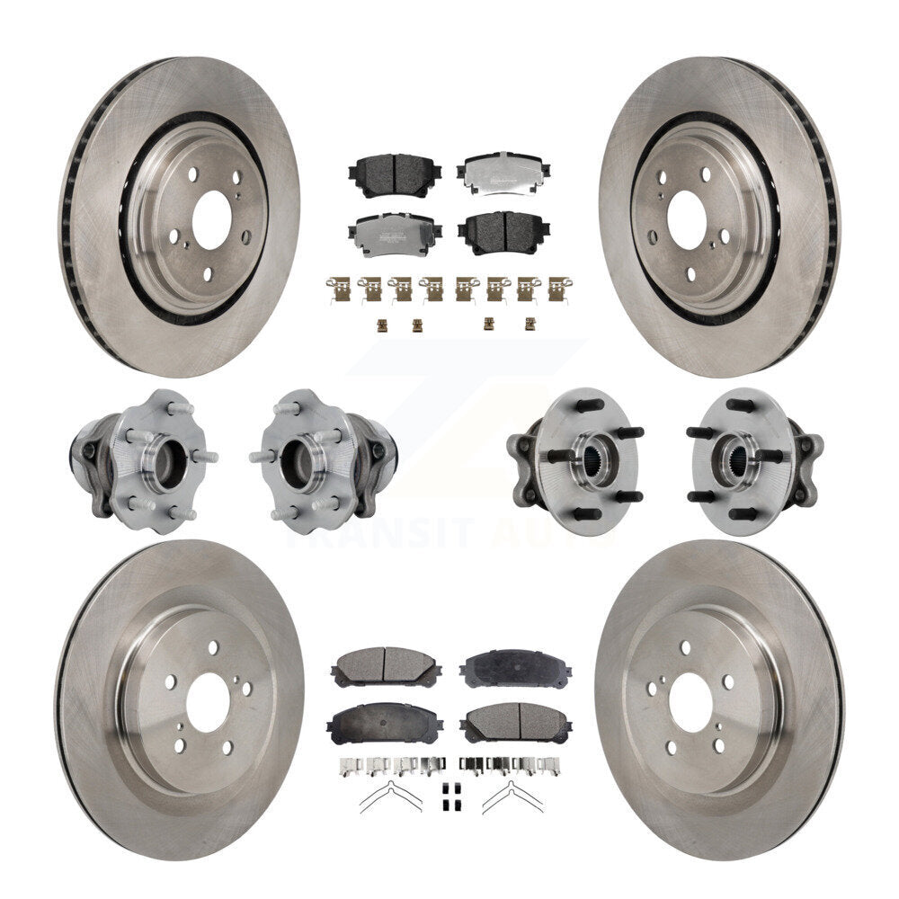 Hub Bearing Disc Brake Rotor Pad Front Rear Kit (10Pc) For Toyota Highlander FWD