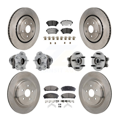 Hub Bearing Disc Brake Rotor Pad Front Rear Kit (10Pc) For Toyota Highlander FWD