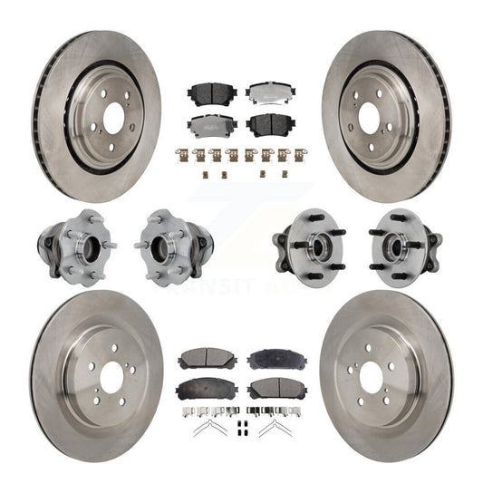 Hub Bearing Disc Brake Rotor Pad Front Rear Kit (10Pc) For Toyota Highlander FWD