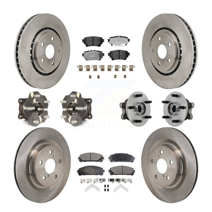 Hub Bearing Brake Rotor & Pads Front Rear Kit (10Pc) For 21-23 Toyota Sienna AWD