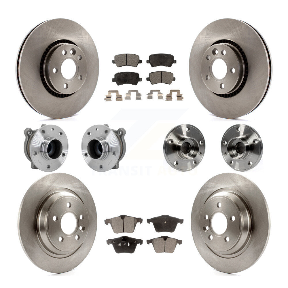 Hub Bearings Disc Brake Rotors And Pads Front Rear Kit (10Pc) For Volvo S60 V70