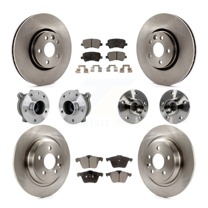 Hub Bearings Disc Brake Rotors And Pads Front Rear Kit (10Pc) For Volvo S60 V70
