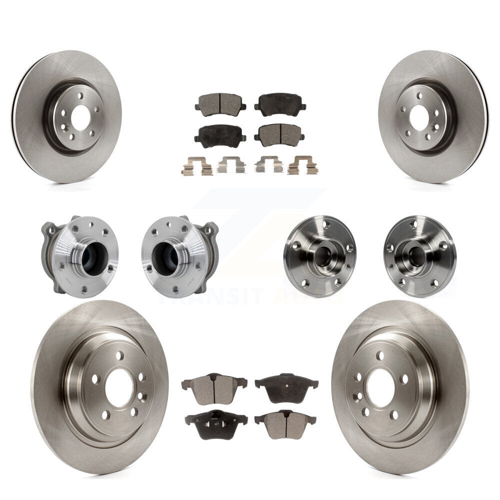 Hub Bearings Disc Brake Rotors And Pads Front Rear Kit (10Pc) For Volvo S60 V70