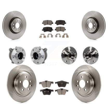Hub Bearings Disc Brake Rotors And Pads Front Rear Kit (10Pc) For Volvo S60 V70