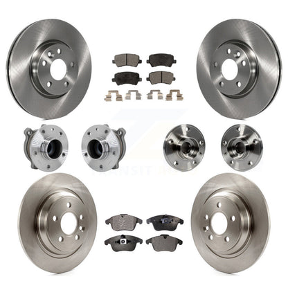 Hub Bearing Brake Rotor & Pads Front Rear Kit (10Pc) For 2013-2014 Volvo S60 FWD