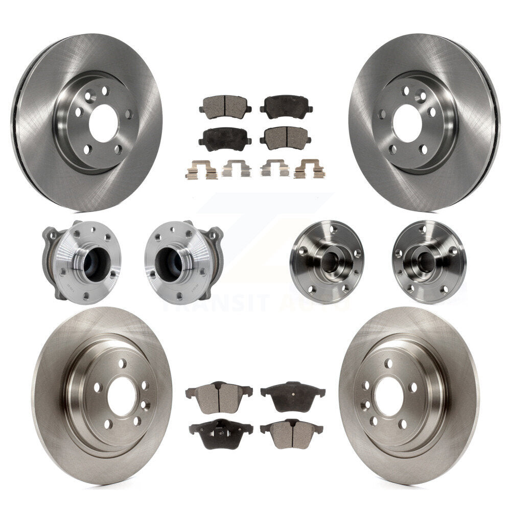 Hub Bearings Disc Brake Rotors And Pads Front Rear Kit (10Pc) For Volvo V70