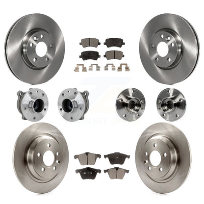Hub Bearings Disc Brake Rotors And Pads Front Rear Kit (10Pc) For Volvo V70