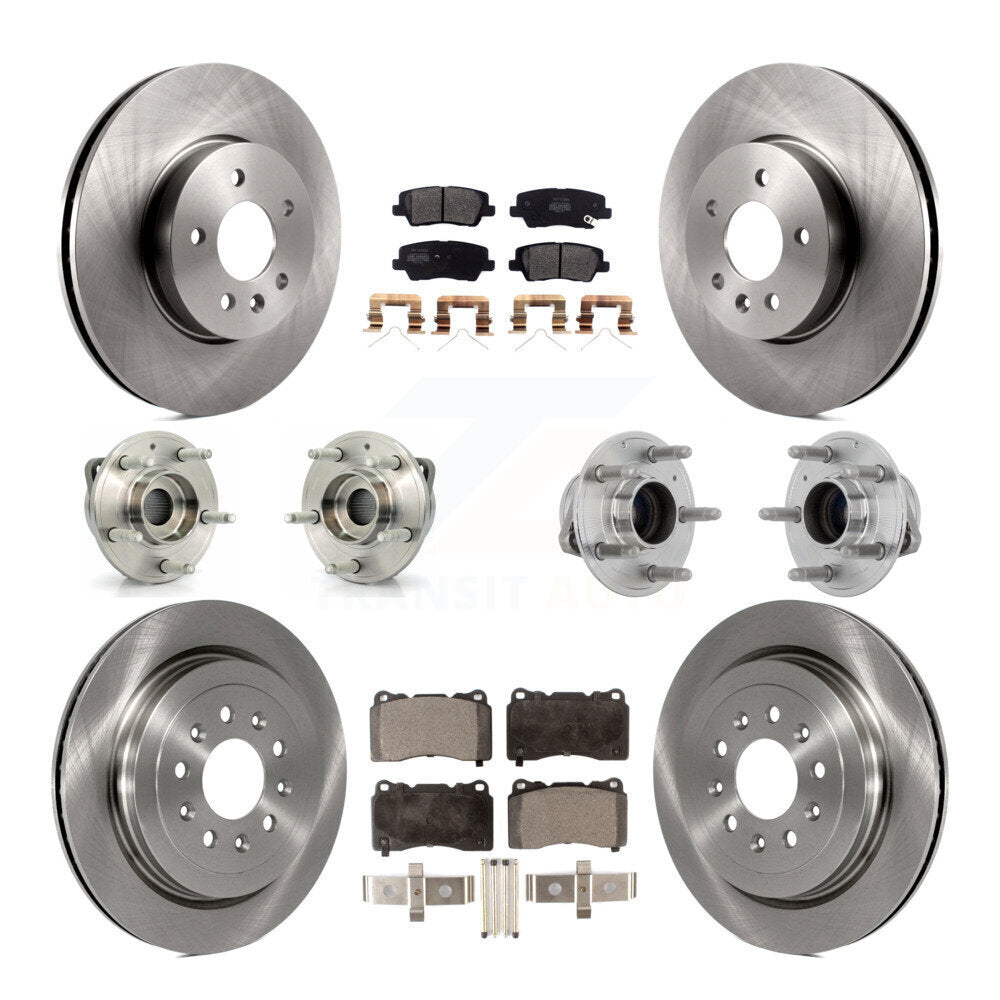 Hub Bearings Disc Brake Rotors And Pads Front Rear Kit (10Pc) For Cadillac ATS