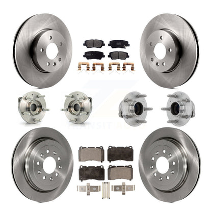 Hub Bearings Disc Brake Rotors And Pads Front Rear Kit (10Pc) For Cadillac ATS