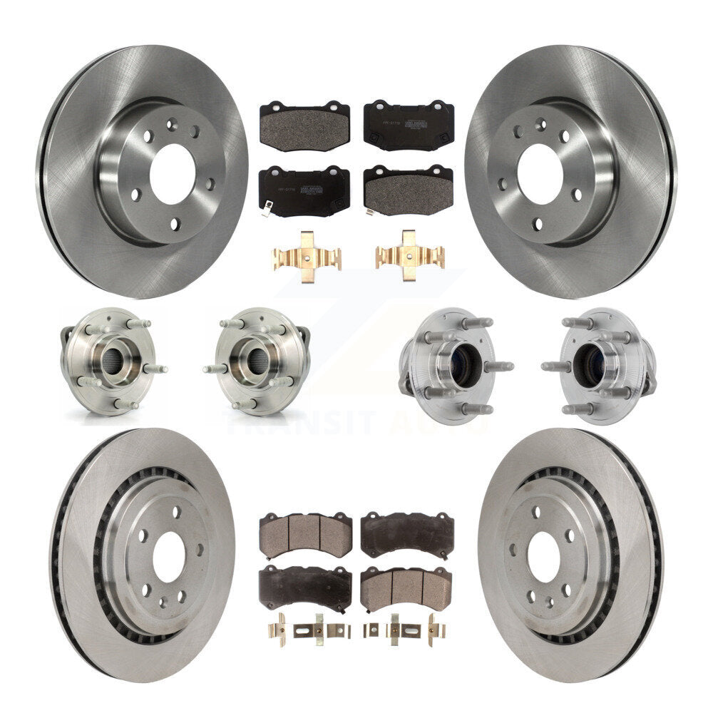 Hub Bearing Brake Rotor Pad Front Rear Kit (10Pc) For 17 Cadillac ATS V with RWD