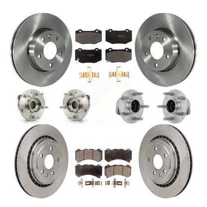 Hub Bearing Brake Rotor Pad Front Rear Kit (10Pc) For 17 Cadillac ATS V with RWD