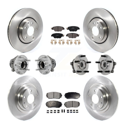 Hub Bearing Brake Rotor & Pad Front Rear Kit (10Pc) For 2016-2021 Mazda CX-9 FWD
