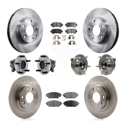 Hub Bearing Brake Rotor & Pad Front Rear Kit (10Pc) For 2016-2018 Mazda CX-3 FWD