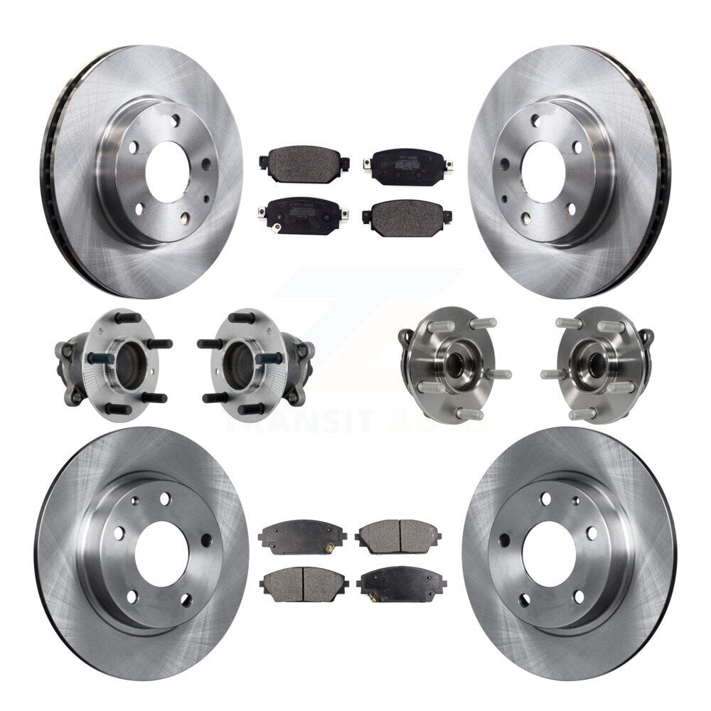 Hub Bearing Brake Rotor & Pad Front Rear Kit (10Pc) For 2019-2021 Mazda CX-3 FWD
