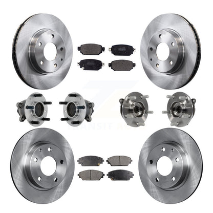 Hub Bearing Brake Rotor & Pad Front Rear Kit (10Pc) For 2019-2021 Mazda CX-3 FWD