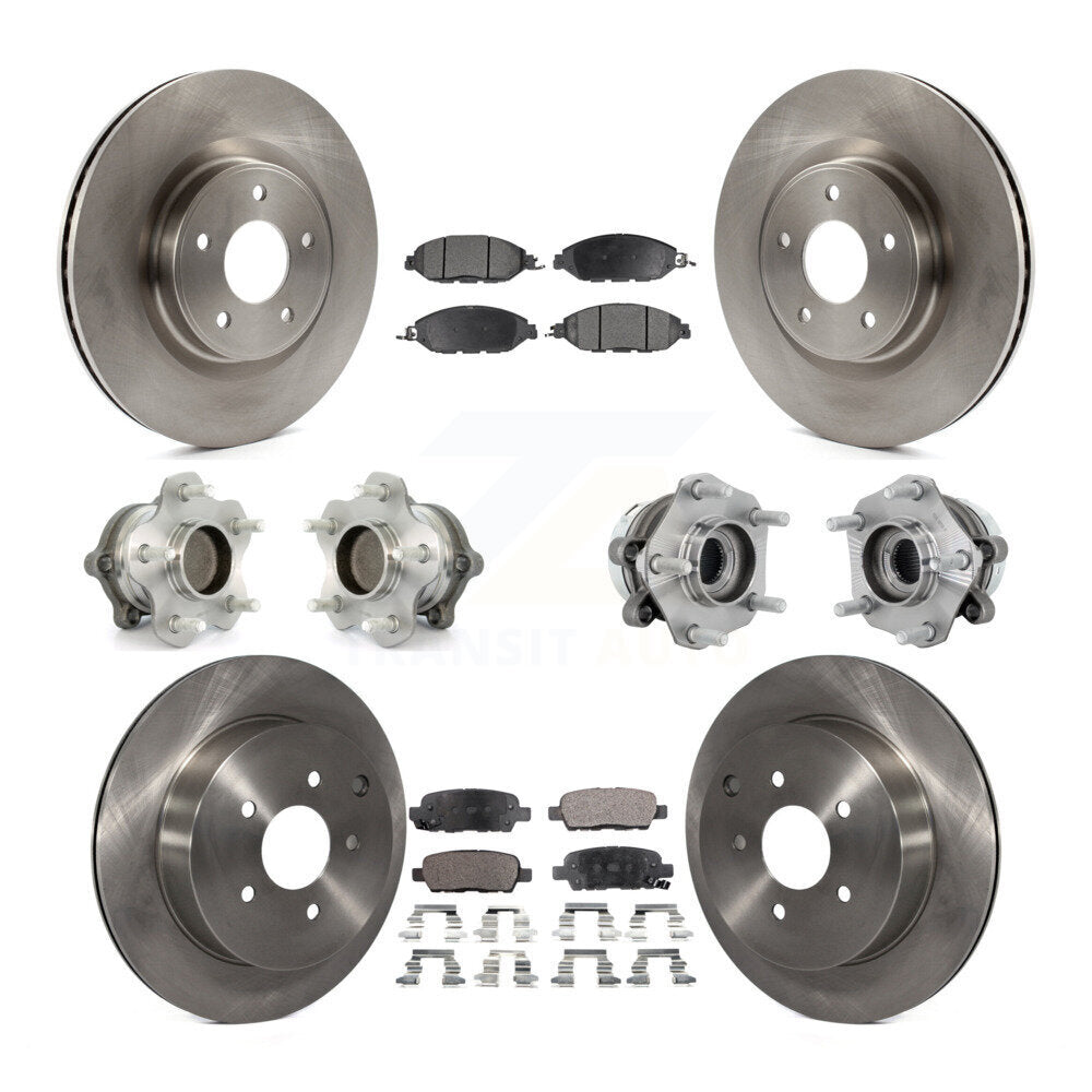 Hub Bearing Disc Brake Rotor And Pad Front Rear Kit (10Pc) For Nissan Murano FWD