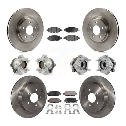 Hub Bearing Disc Brake Rotor And Pad Front Rear Kit (10Pc) For Nissan Murano FWD