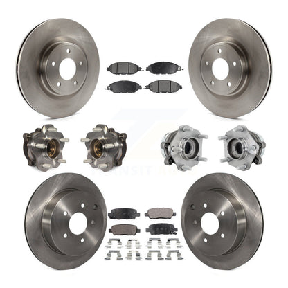 Hub Bearing Disc Brake Rotor And Pad Front Rear Kit (10Pc) For Nissan Murano AWD