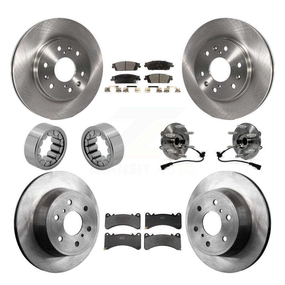 Hub Bearing Brake Rotor Pad Shoe Front Rear Kit (10Pc) For GMC Sierra 1500 Yukon