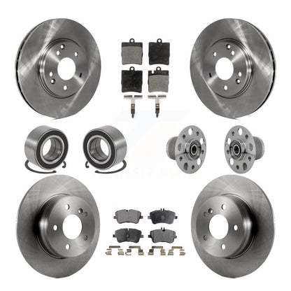 Hub Bearing Brake Rotor & Pads Shoe Front Rear Kit (10Pc) For Mercedes-Benz C350