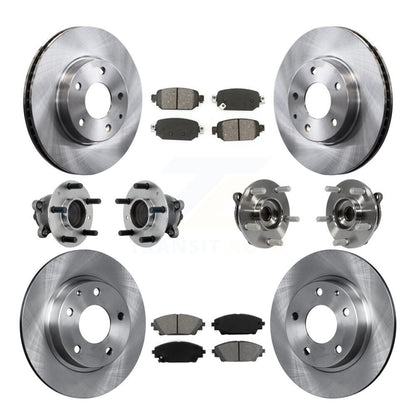 Hub Bearing Brake Rotor & Pad Front Rear Kit (10Pc) For 2019-2021 Mazda CX-3 FWD