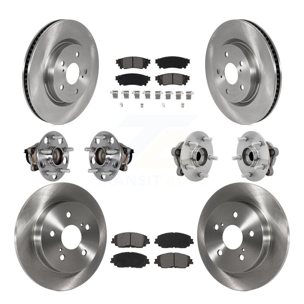 Hub Bearings Disc Brake Rotors And Pads Front Rear Kit (10Pc) For Toyota C-HR