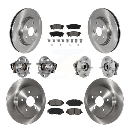Hub Bearings Disc Brake Rotors And Pads Front Rear Kit (10Pc) For Toyota C-HR