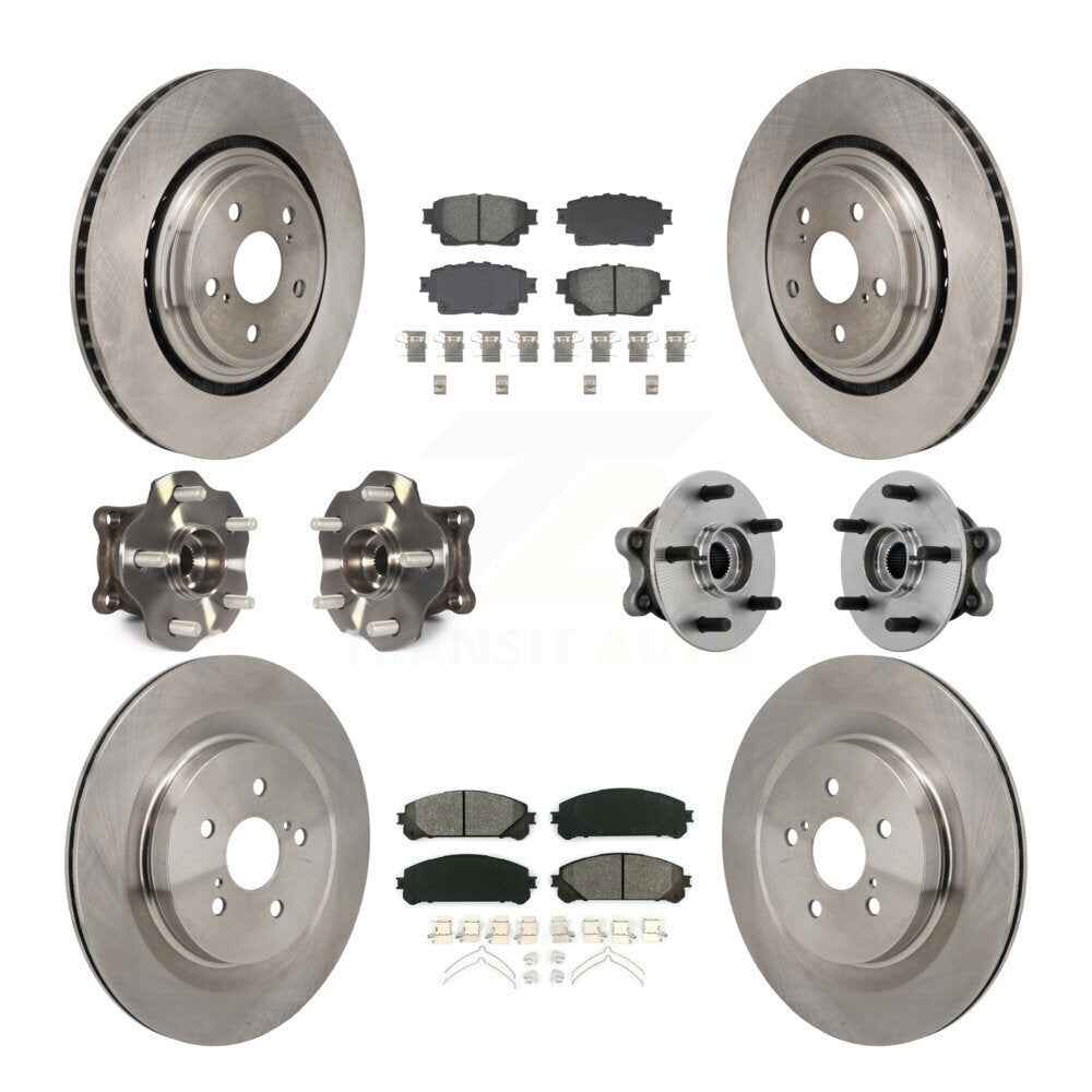 Hub Bearing Disc Brake Rotor Pad Front Rear Kit (10Pc) For Toyota Highlander AWD