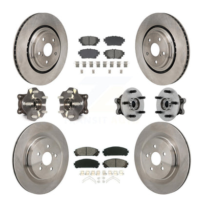 Hub Bearing Disc Brake Rotor Pad Front Rear Kit (10Pc) For Toyota Highlander AWD