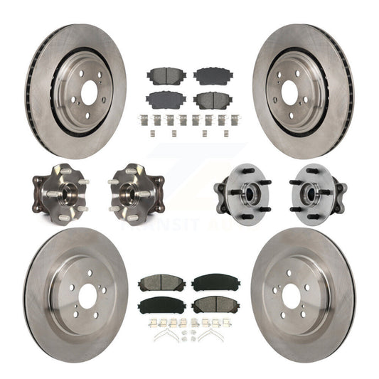 Hub Bearing Disc Brake Rotor Pad Front Rear Kit (10Pc) For Toyota Highlander AWD