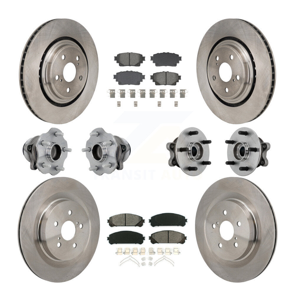 Hub Bearing Disc Brake Rotor Pad Front Rear Kit (10Pc) For Toyota Highlander FWD