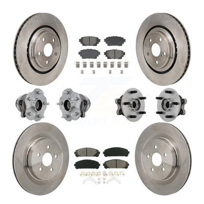 Hub Bearing Disc Brake Rotor Pad Front Rear Kit (10Pc) For Toyota Highlander FWD