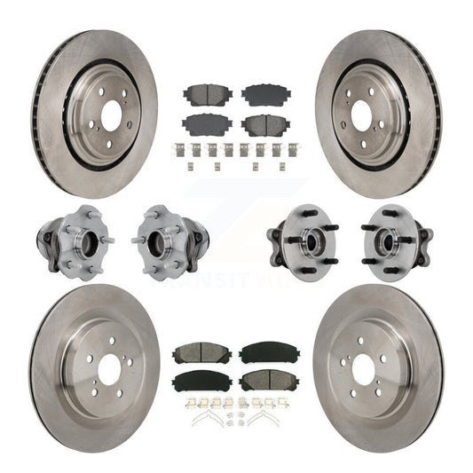 Hub Bearing Disc Brake Rotor Pad Front Rear Kit (10Pc) For Toyota Highlander FWD