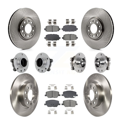 Hub Bearing Disc Brake Rotor And Pads Front Rear Kit (10Pc) For Jeep Compass FWD