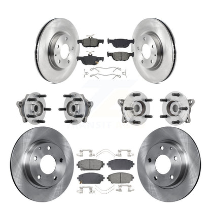 Hub Bearing Disc Brake Rotor Pad Front Rear Kit (10Pc) For 2021-2022 Mazda 3 AWD